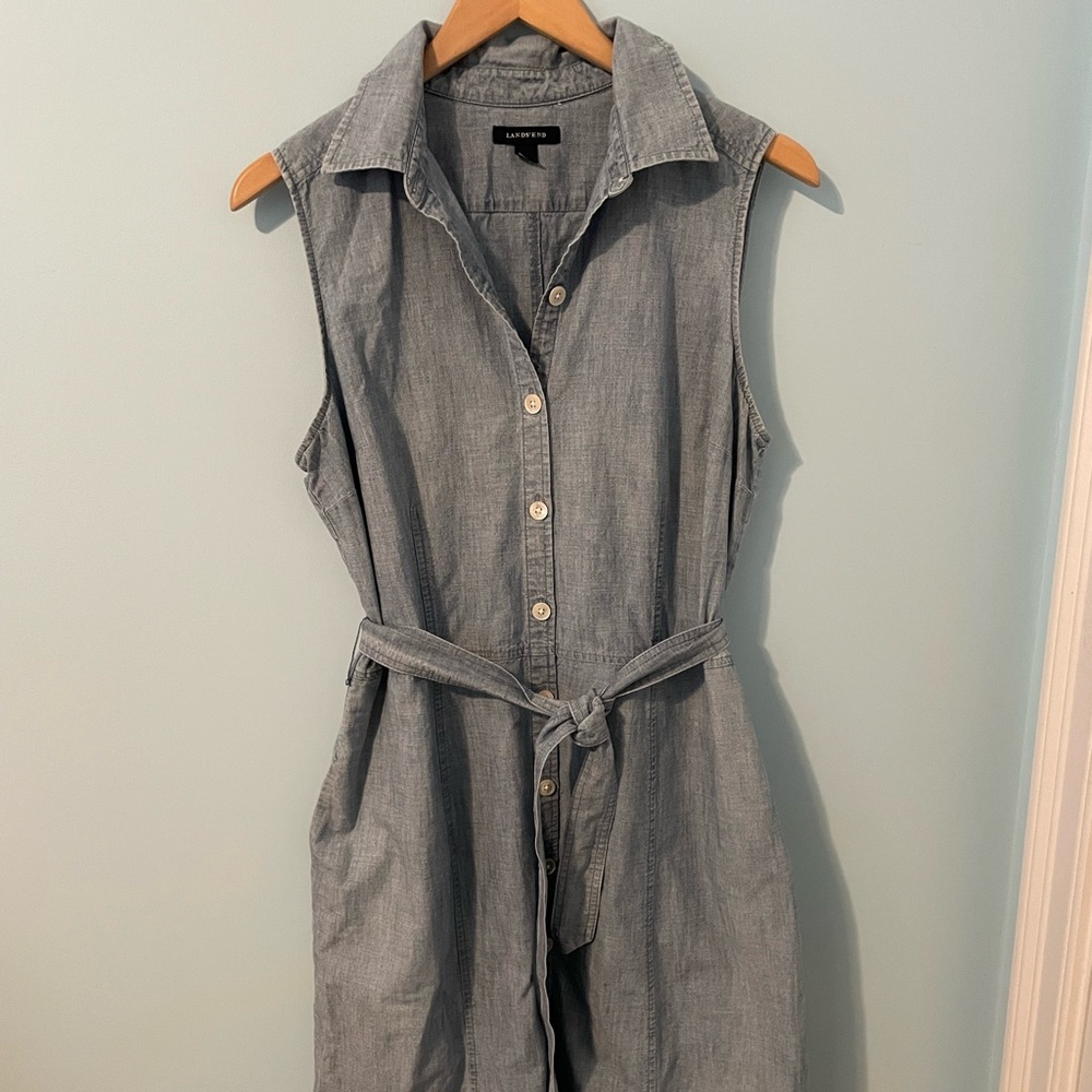Lands End Sleeveless Linen Dress